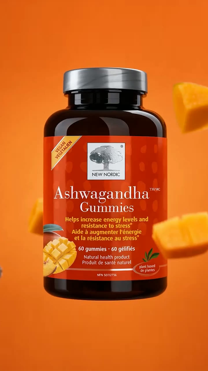 New Nordic ashwagandha vertical feed video ad for paid social