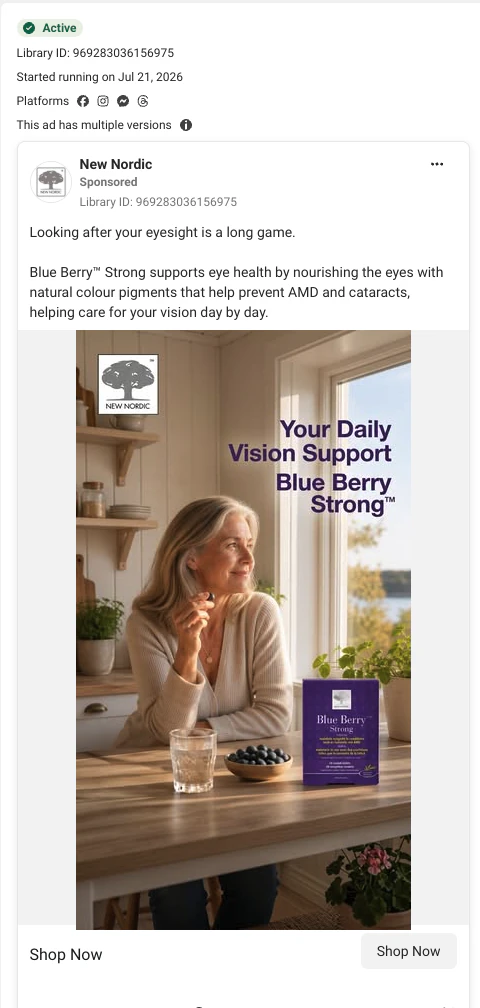 Blue Berry Strong: lifestyle static for one audience