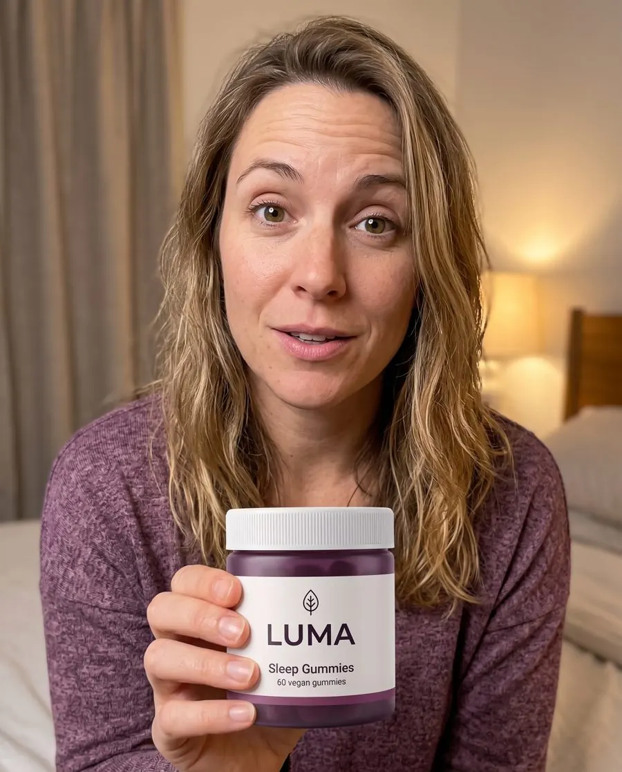 Hook close-up example with the LUMA Sleep Gummies jar