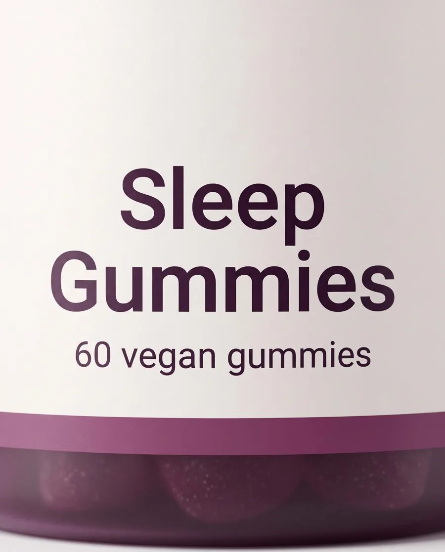 Label insert example with the LUMA Sleep Gummies jar