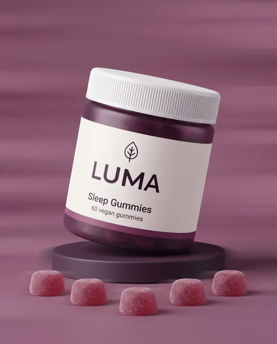Product orbit example with the LUMA Sleep Gummies jar