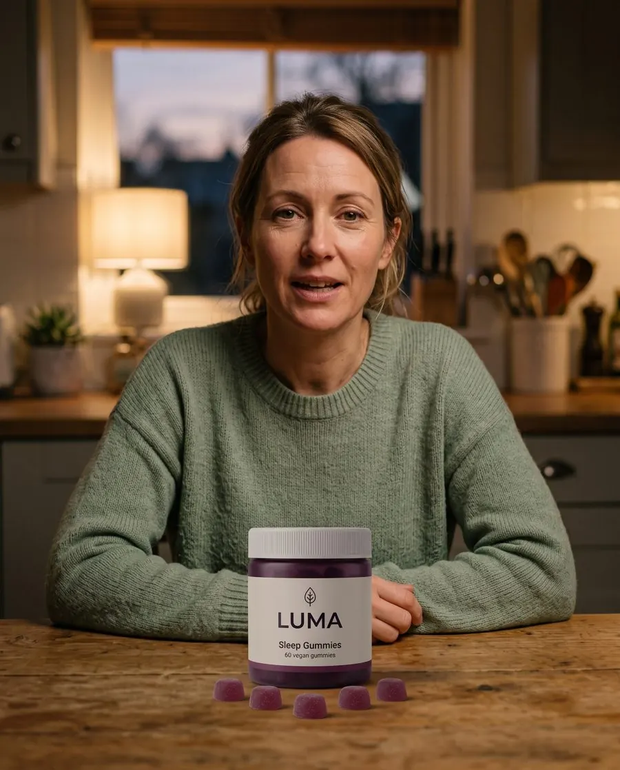 Normal lens, 50mm example with the LUMA Sleep Gummies jar