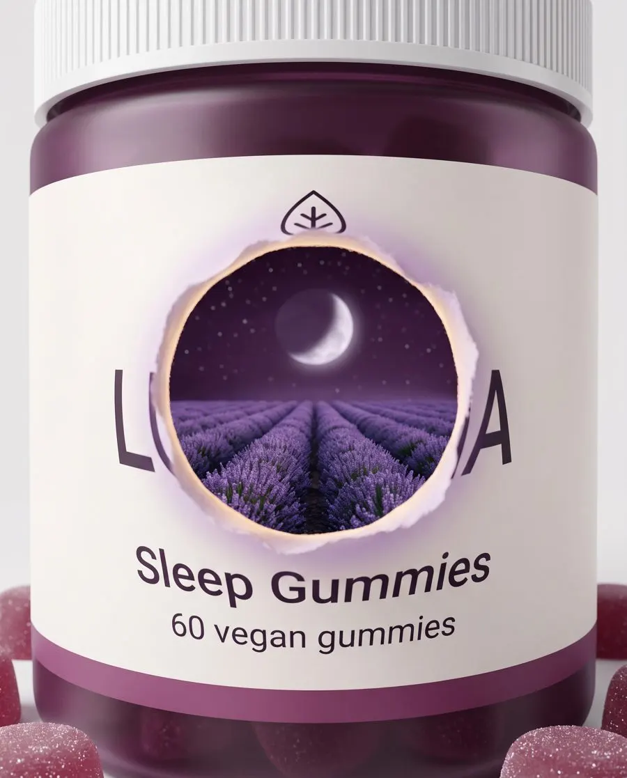 Pass-through example with the LUMA Sleep Gummies jar
